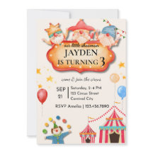 Invitation anniversaire de cirque modifiable