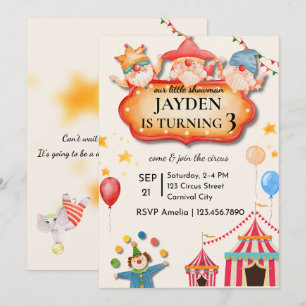 Invitation anniversaire de cirque modifiable