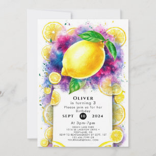 Invitation Anniversaire de citron éditable enchanté