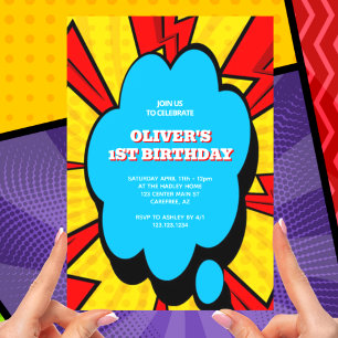 Invitation Anniversaire de Comic Book Kid 1 an