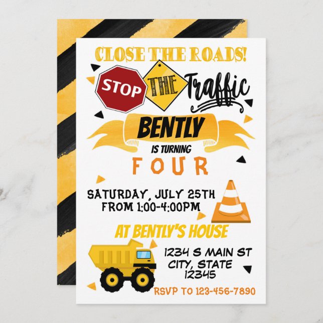 Invitation Anniversaire de construction (Devant / Derrière)