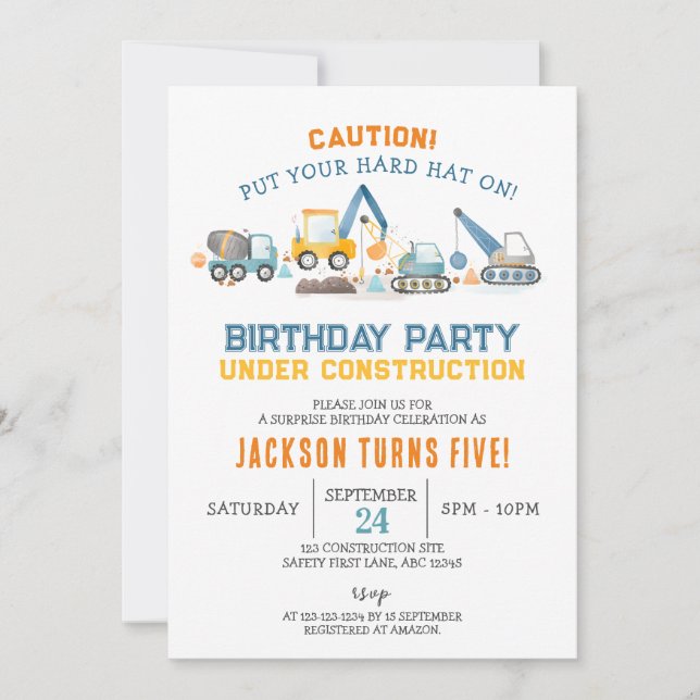 Invitation Anniversaire de construction, 5e anniversaire de D (Devant)