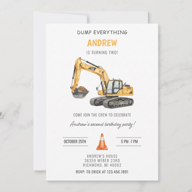 Invitation Anniversaire de construction simple et moderne per (Devant)