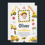 Invitation Anniversaire de construction Truck Part<br><div class="desc">Construction modifiable Anniversaire Invitation Modèle Imprimable Mixer Camion de vidage Anniversaire Invitation Excavateur Dumper en construction</div>