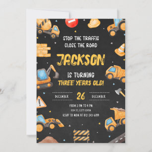 Invitation Anniversaire de construction Truck Part