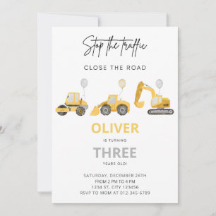 Invitation Anniversaire de construction Truck Part