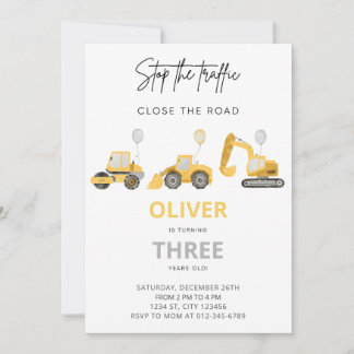 Invitation Anniversaire de construction Truck Part