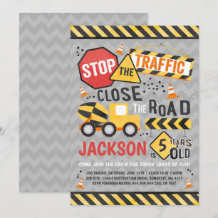 Invitation Anniversaire de construction Truck Part