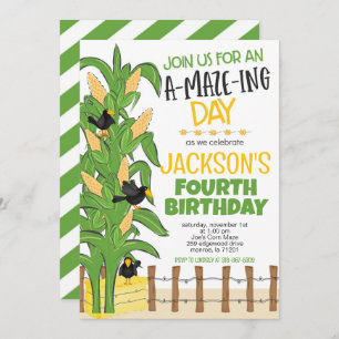 Invitation Anniversaire de Corn Maze Boy