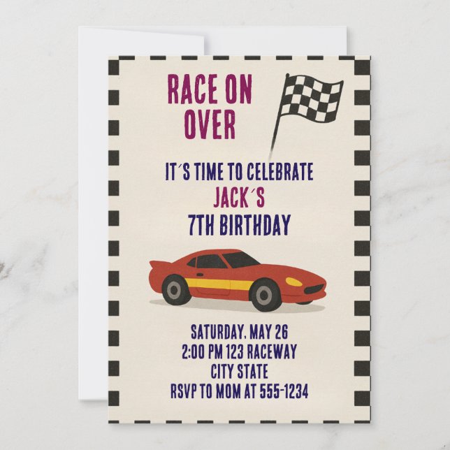 Invitation Anniversaire de course  (Devant)