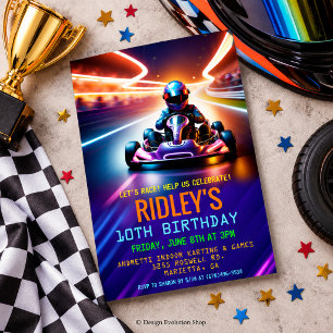 Invitation Anniversaire de course de karting