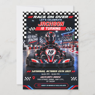 Invitation Anniversaire de course de karting personnel