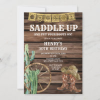 Anniversaire de Cowboy Occidental Saddle Up Bois R