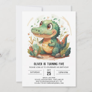 Invitation Anniversaire de crocodile sur mesure