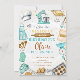 Invitation Anniversaire de cuisine pour enfants, chef de cuis