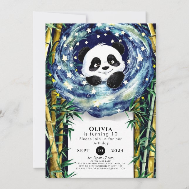 Invitation Anniversaire de Cute Boho Panda (Devant)