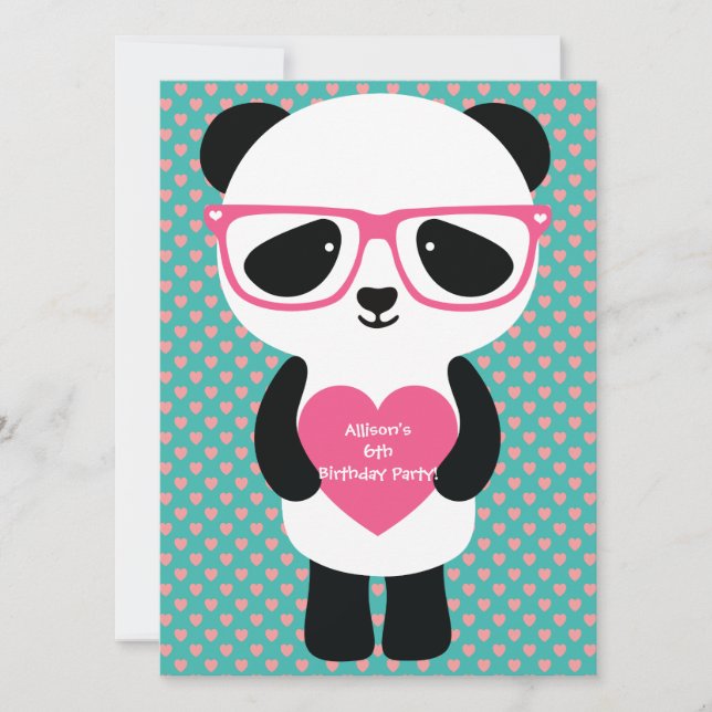 Invitation Anniversaire de Cute Panda (Devant)