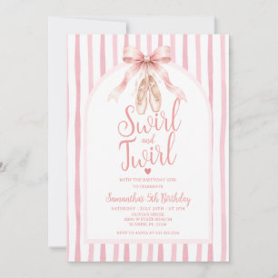 Invitation Anniversaire de danseuse classique en tutu rose av