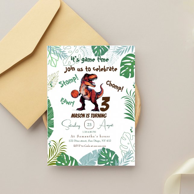 Invitation Anniversaire de Dinosaur (Créateur téléchargé)