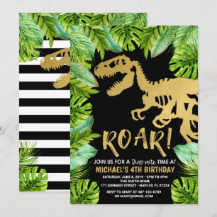 Invitation Anniversaire de Dinosaur Roar Dino