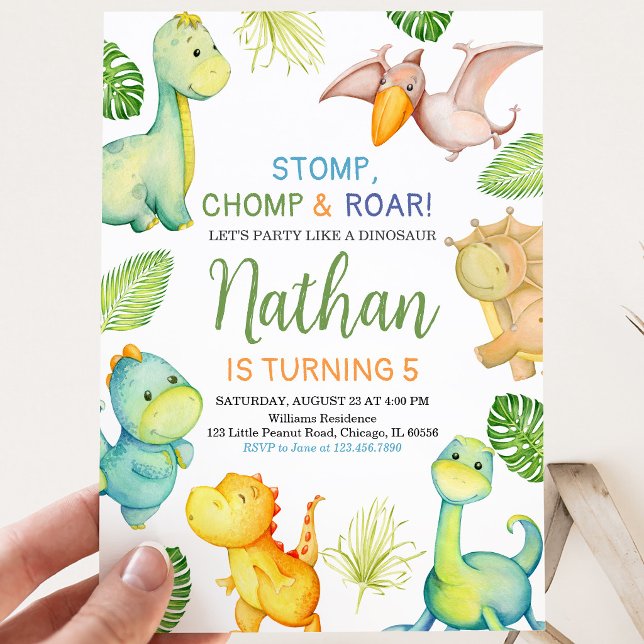 Invitation Anniversaire de dinosaure (Créateur téléchargé)