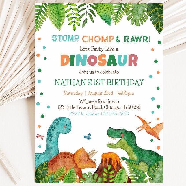 Invitation Anniversaire de dinosaure (Créateur téléchargé)