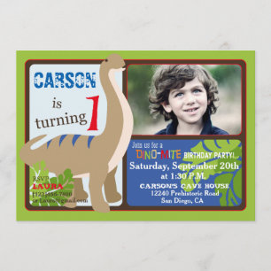 Invitation Anniversaire de dinosaure de brontosaure premier