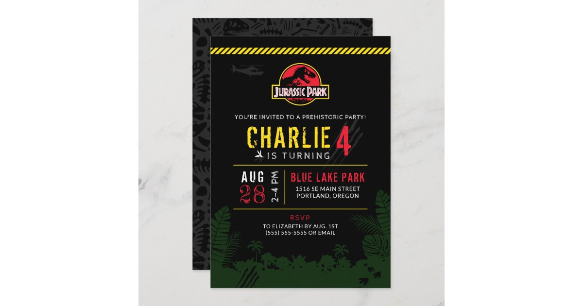 Invitation Anniversaire De Dinosaure De Jurassic Park Zazzle Fr