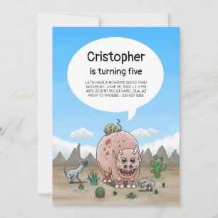 Invitation anniversaire de dinosaure fantastique