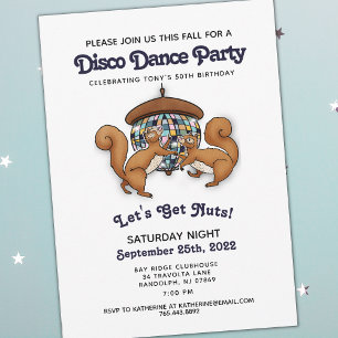 Invitation Anniversaire de Disco Dance Squirrel