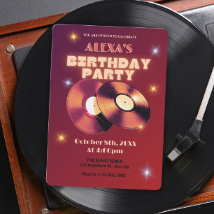 Invitation Anniversaire de disque vinvinyle classique