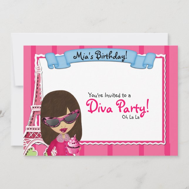 Invitation Anniversaire de Diva (Devant)
