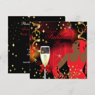 Invitation Anniversaire de Diva au Glitter Rouge Fabuleux 2