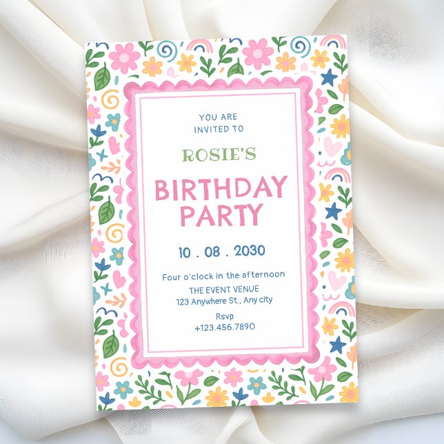 Invitation Anniversaire de doodle ludique (Créateur téléchargé)