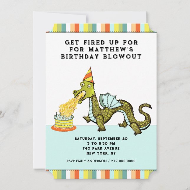 Invitation Anniversaire de dragon (Devant)