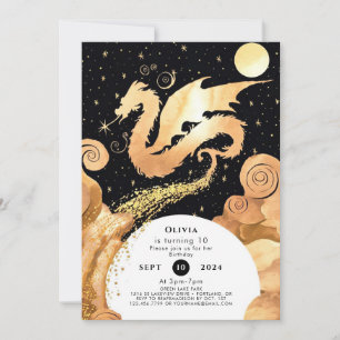 Invitation Anniversaire de Dragon Simple Enchanted
