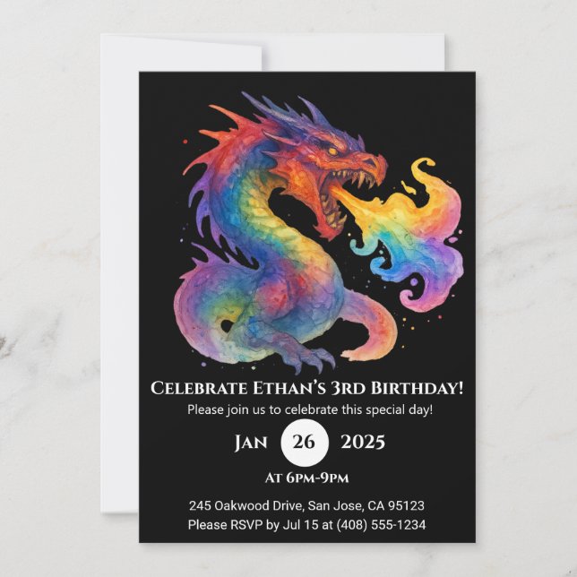 Invitation Anniversaire de Dragon Spiral (Devant)
