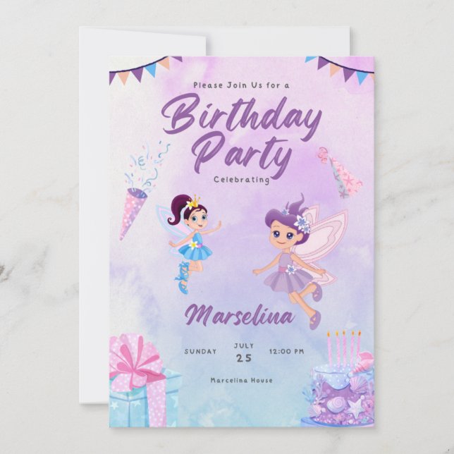 Invitation Anniversaire de enfant,  (Devant)