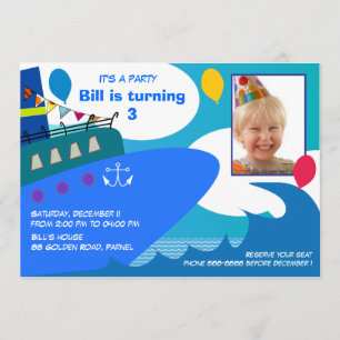 Invitation Anniversaire de enfant 027: Navire de c