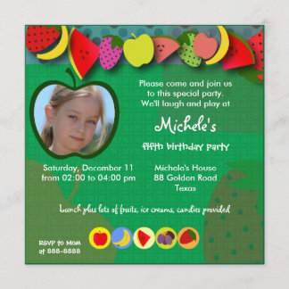 Invitation Anniversaire de enfant 045: fruits