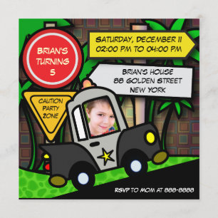 Invitation Anniversaire de enfant : 052 Police