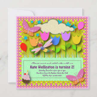 Invitation Anniversaire de enfant 057: Mon jardin