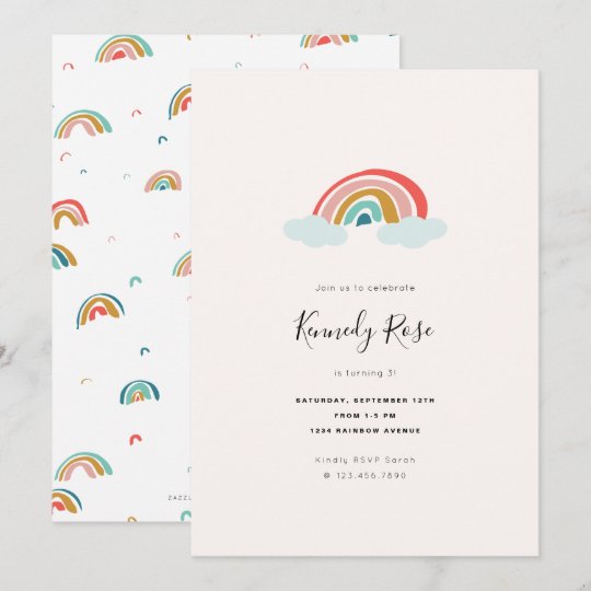 Invitation Anniversaire De Enfant Arc En Ciel Zazzle Fr