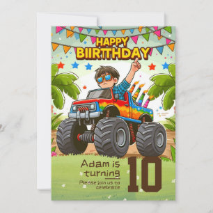 Invitation Anniversaire de enfant : Camion Monster