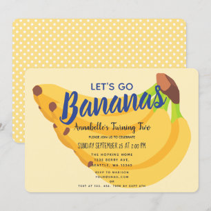 Invitation Anniversaire de enfant de bananes