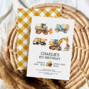 Invitation Anniversaire de enfant de Chariots de construction