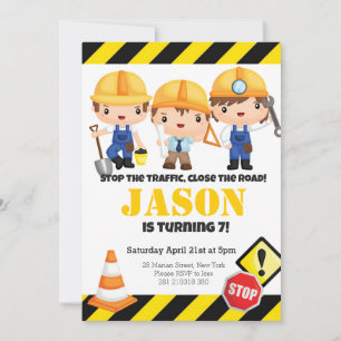 Invitation Anniversaire de enfant de construction