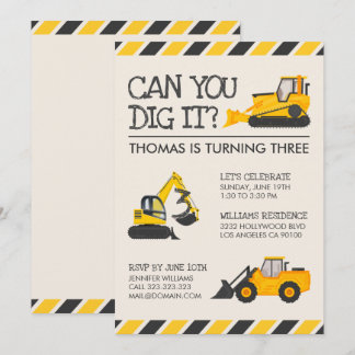 Invitation Anniversaire de enfant de construction