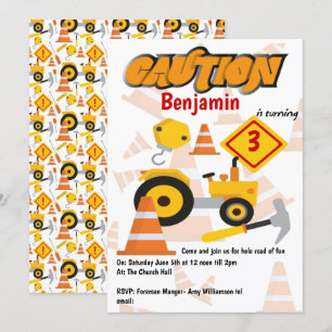 Invitation Anniversaire de enfant de construction
