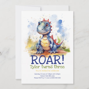 Invitation Anniversaire de enfant de Dinosaur Roar